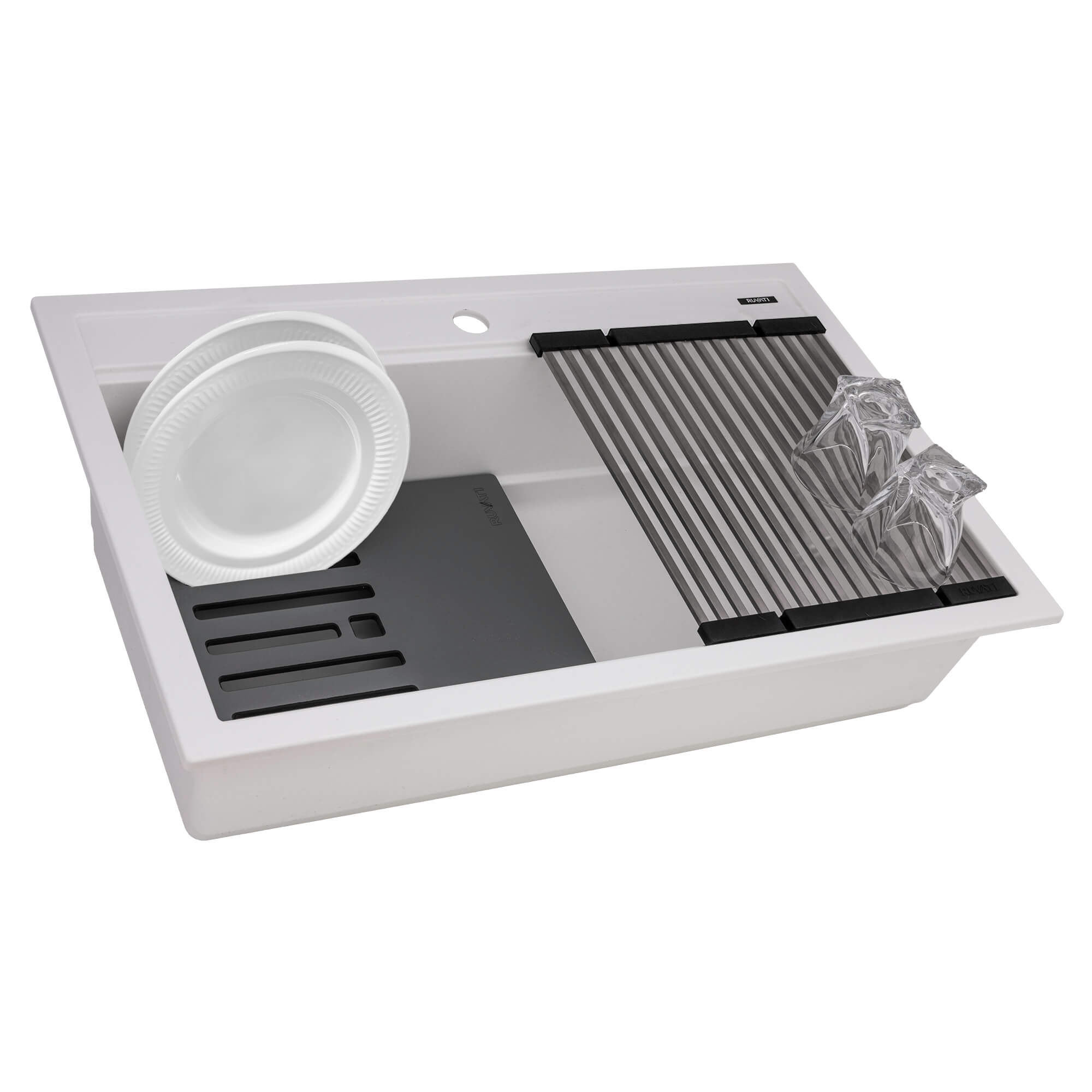 Matte White Workstation Kitchen Sink
