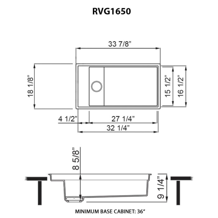 Ruvati 18 x 34 inch Granite Composite Workstation Kitchen Sink epiGranite Dual Mount Single Bowl - White - RVG1650WH