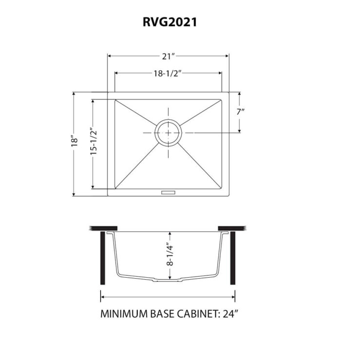 Ruvati 21 x 18 inch Granite Composite Quartz Undermount Single Bowl Kitchen Sink - Arctic White - RVG2021WH
