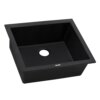 Ruvati 21 x 18 inch Granite Composite Quartz Undermount Single Bowl Wet Bar Prep Sink - Midnight Black - RVG2021BK
