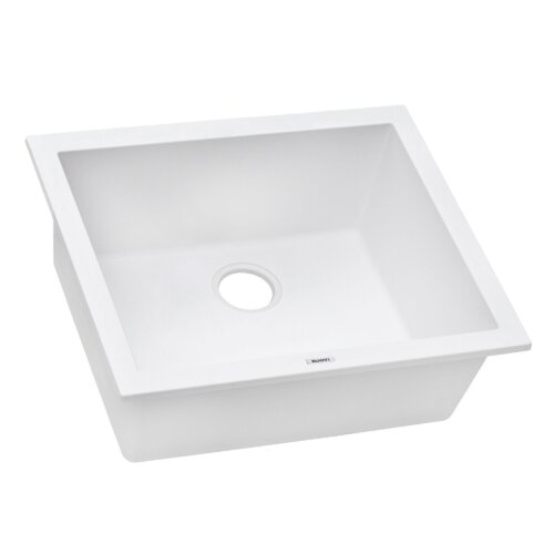Ruvati 21 x 18 inch Granite Composite Quartz Undermount Single Bowl Wet Bar Prep Sink - Arctic White Matte - RVG2021WH
