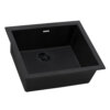 Ruvati 23 x 17 inch Granite Composite Quartz Undermount Single Bowl Wet Bar Prep Sink - Midnight Black - RVG2023BK