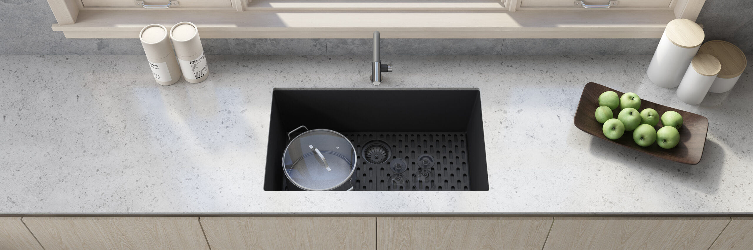 GABETLET Kitchen Sink, 30 Inch White Undermount Kitchen Sink, Deep