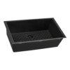 Ruvati 30 x 18 inch Granite Composite Quartz Undermount Single Bowl Kitchen Sink - Midnight Black - RVG2030BK