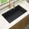 Ruvati 30 x 18 inch Granite Composite Quartz Undermount Single Bowl Kitchen Sink - Midnight Black - RVG2030BK