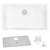 Ruvati 30 x 18 inch Granite Composite Quartz Undermount Single Bowl Kitchen Sink - Arctic White Matte - RVG2030WH