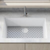 Ruvati 30 x 18 inch Granite Composite Quartz Undermount Single Bowl Kitchen Sink - Arctic White Matte - RVG2030WH