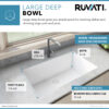Ruvati 30 x 18 inch Granite Composite Quartz Undermount Single Bowl Kitchen Sink - Arctic White Matte - RVG2030WH