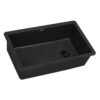 Ruvati 32 x 19 inch epiGranite Undermount Granite Composite Quartz Single Bowl Kitchen Sink - Midnight Black - RVG2033BK