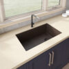 Ruvati 32 x 19 inch epiGranite Undermount Granite Composite Quartz Single Bowl Kitchen Sink - Espresso Brown - RVG2033ES