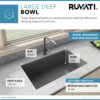 Ruvati 32 x 19 inch epiGranite Undermount Granite Composite Quartz Single Bowl Kitchen Sink - Urban Gray - RVG2033UG