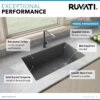 Ruvati 32 x 19 inch epiGranite Undermount Granite Composite Quartz Single Bowl Kitchen Sink - Urban Gray - RVG2033UG