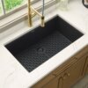 Ruvati 32 x 19 inch Granite Composite Quartz Undermount Single Bowl Kitchen Sink - Midnight Black - RVG2080BK
