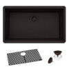 Ruvati 32 x 19 inch Granite Composite Quartz Undermount Single Bowl Kitchen Sink - Espresso Brown - RVG2080ES