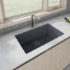 Ruvati 32 x 19 inch Granite Composite Quartz Undermount Single Bowl Kitchen Sink - Urban Gray - RVG2080UG