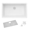 Ruvati 32 x 19 inch Granite Composite Quartz Undermount Single Bowl Kitchen Sink - Arctic White Matte - RVG2080WH