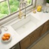 Ruvati 32 x 19 inch Granite Composite Quartz Undermount Single Bowl Kitchen Sink - Arctic White Matte - RVG2080WH