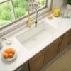 Ruvati 32 x 19 inch Granite Composite Quartz Undermount Single Bowl Kitchen Sink - Arctic White Matte - RVG2083WH