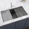 Ruvati 33-inch Undermount Workstation Granite Composite Kitchen Sink Urban Gray - RVG2302UG