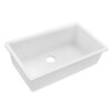 Ruvati 32-inch Granite Composite Quartz Workstation Undermount Kitchen Sink Single Bowl Arctic White Matte- RVG2303WH