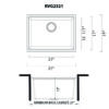 Ruvati 25-inch epiRock Workstation Warm White Undermount Laundry Sink - RVG2321WB