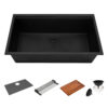Ruvati 33-inch epiRock Workstation Charcoal Black Undermount Kitchen Sink - RVG2325CK