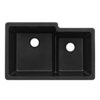 Ruvati 33 x 20 inch Granite Composite Quartz Undermount Double Bowl Kitchen Sink - Midnight Black - RVG2347BK