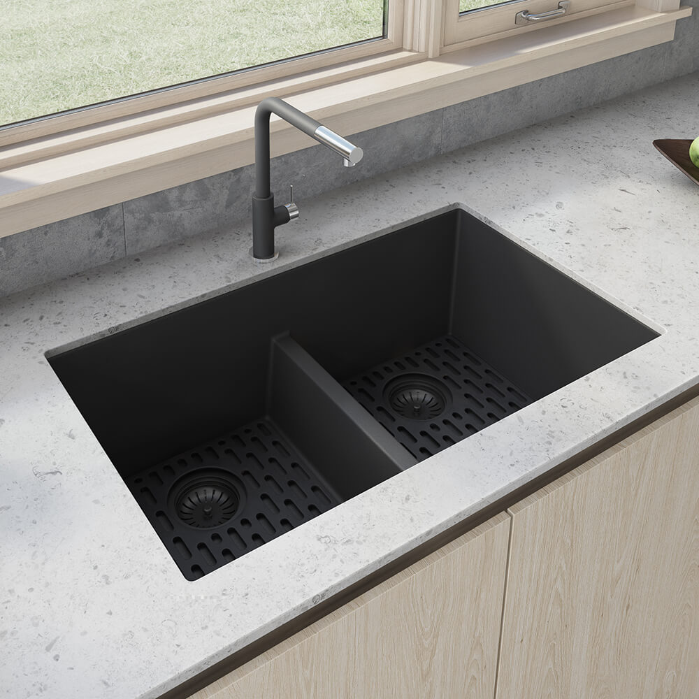 Low Divide Double Bowl Kitchen Sink