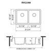 Ruvati 32 x 19 inch Granite Composite Quartz Undermount Double Bowl Kitchen Sink - Arctic White Matte - RVG2388WH