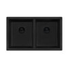 Ruvati 32 x 19 inch Granite Composite Quartz Undermount Double Bowl Kitchen Sink - Midnight Black - RVG2388BK