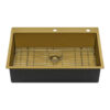Ruvati 33 x 22 inch Matte Gold Stainless Steel Drop-in Topmount Kitchen Sink Single Bowl - RVH5005GG