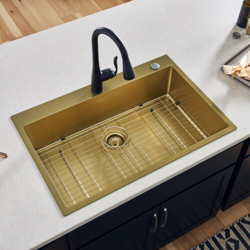 Matte Gold Single Bowl Drop-in sink