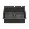 Ruvati 25 inch Gunmetal Black Stainless Steel Drop-in Topmount Kitchen Sink Single Bowl - RVH5007BL