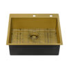 Ruvati 25 inch Matte Gold Drop-in Topmount Kitchen Sink Single Bowl - RVH5007GG