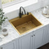 Ruvati 25 inch Matte Gold Drop-in Topmount Kitchen Sink Single Bowl - RVH5007GG