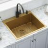 Matte Gold Topmount Bowl Sink