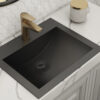 Ruvati 21 x 17 inch Gunmetal Black Drop-in Topmount Bathroom Sink Stainless Steel - RVH5110BL
