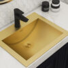 Ruvati 21 x 17 inch Brushed Gold Drop-in Topmount Bathroom Sink Stainless Steel - RVH5110GG