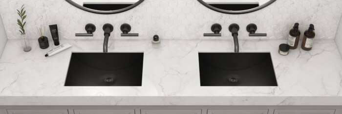 Ruvati 16 x 13 inch Gunmetal Black Undermount Bathroom Sink Stainless Steel - RVH6106BL