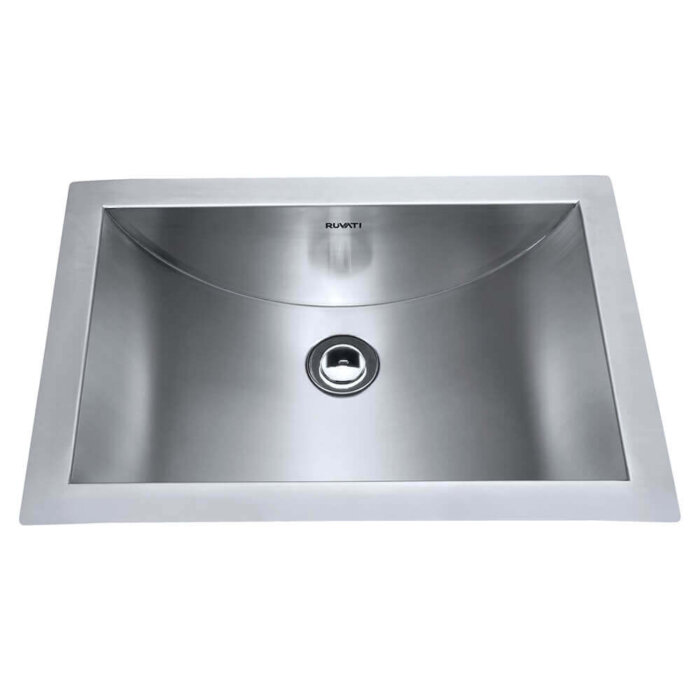 Ruvati 16 x 13 inch Brushed Stainless Steel Rectangular Bathroom Sink Undermount - RVH6106ST