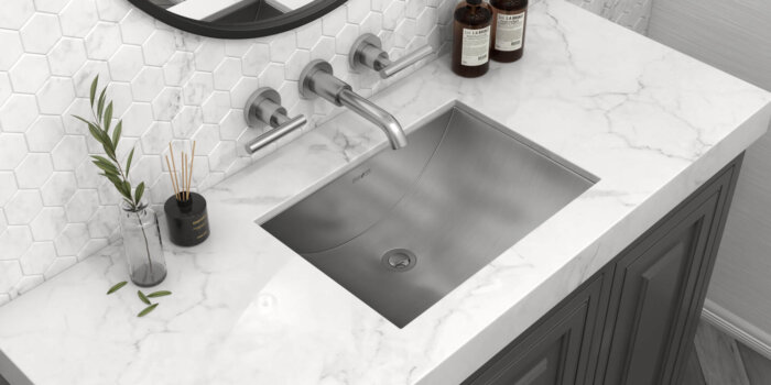 Ruvati 16 x 13 inch Brushed Stainless Steel Rectangular Bathroom Sink Undermount - RVH6106ST