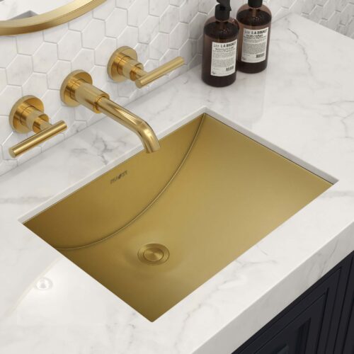 Matte Gold Undermount Bathroom Sink