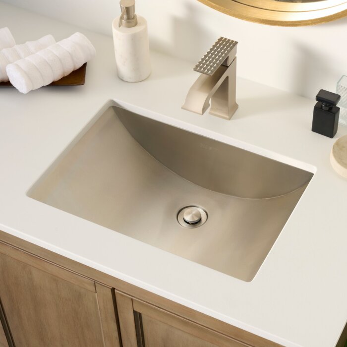 Ruvati 18 x 12 inch Brushed Stainless Steel Rectangular Bathroom Sink Undermount - RVH6110