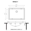 Ruvati 20 x 14 inch Semi-Recessed Drop-in Topmount Brushed Stainless Steel Rectangular Bathroom Sink - RVH6211ST