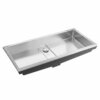 Ruvati 33 x 12 inch Brushed Stainless Steel Semi-Recessed Drop-in Topmount Ramp Bathroom Sink Stainless Steel – RVH6244ST