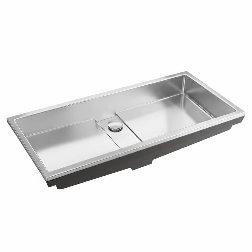 Ruvati 33 x 12 inch Brushed Stainless Steel Semi-Recessed Drop-in