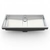 Ruvati 33 x 12 inch Brushed Stainless Steel Semi-Recessed Drop-in Topmount Ramp Bathroom Sink Stainless Steel – RVH6244ST