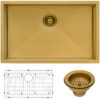 Ruvati 30-inch Undermount Satin Matte Gold Stainless Steel Kitchen Sink 16 Gauge Single Bowl - RVH6300GG