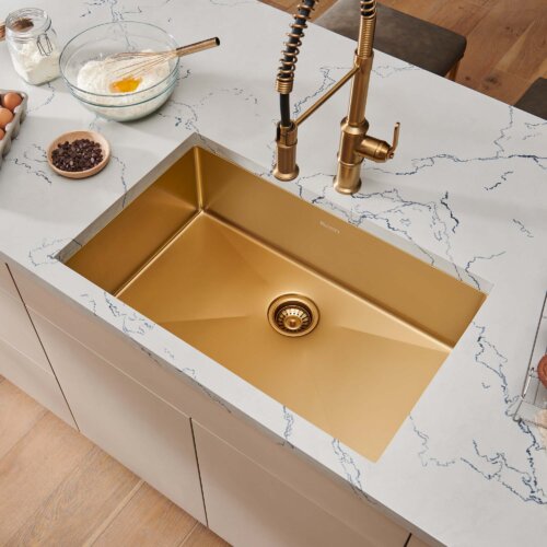 Matte Gold Stainless Steel Kitchen Sink