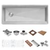 Ruvati 45-inch Workstation Two-Tiered Ledge Kitchen Sink Undermount 16 Gauge Stainless Steel - RVH6333ST Ruvati 45-inch Workstation Two-Tiered Ledge Kitchen Sink Undermount 16 Gauge Stainless Steel - RVH6333ST